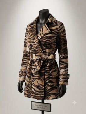 Outerwear by Lisa Tiger-Print Trench Coat in animal print